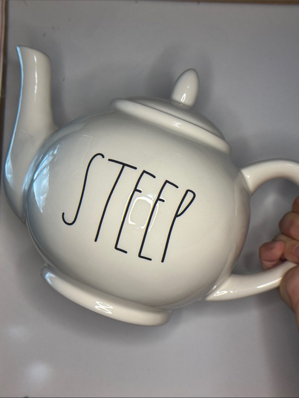 Rae Dunn “Steep” ceramic tea pot